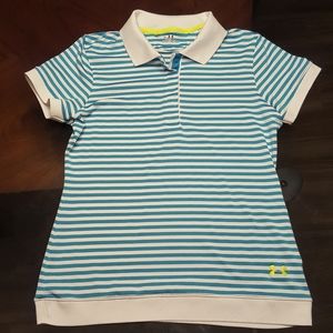Under Armour Heat Gear Golf Polo. Striped